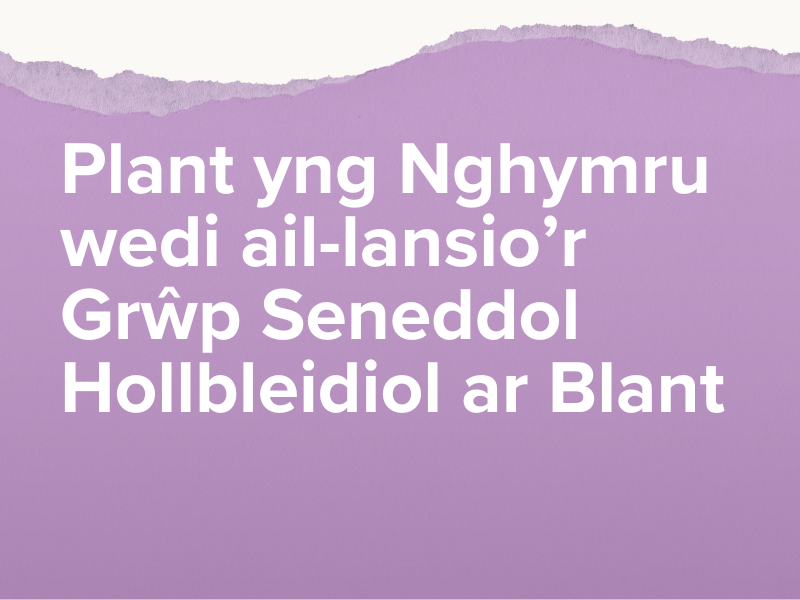 Plant yng Nghymru wedi ail-lansio’r Grŵp Seneddol Hollbleidiol ar Blant