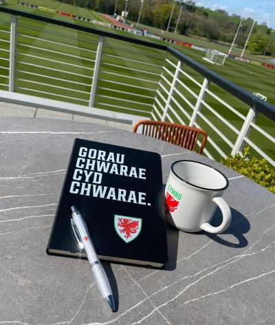 FAW notebook and mug